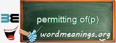 WordMeaning blackboard for permitting of(p)